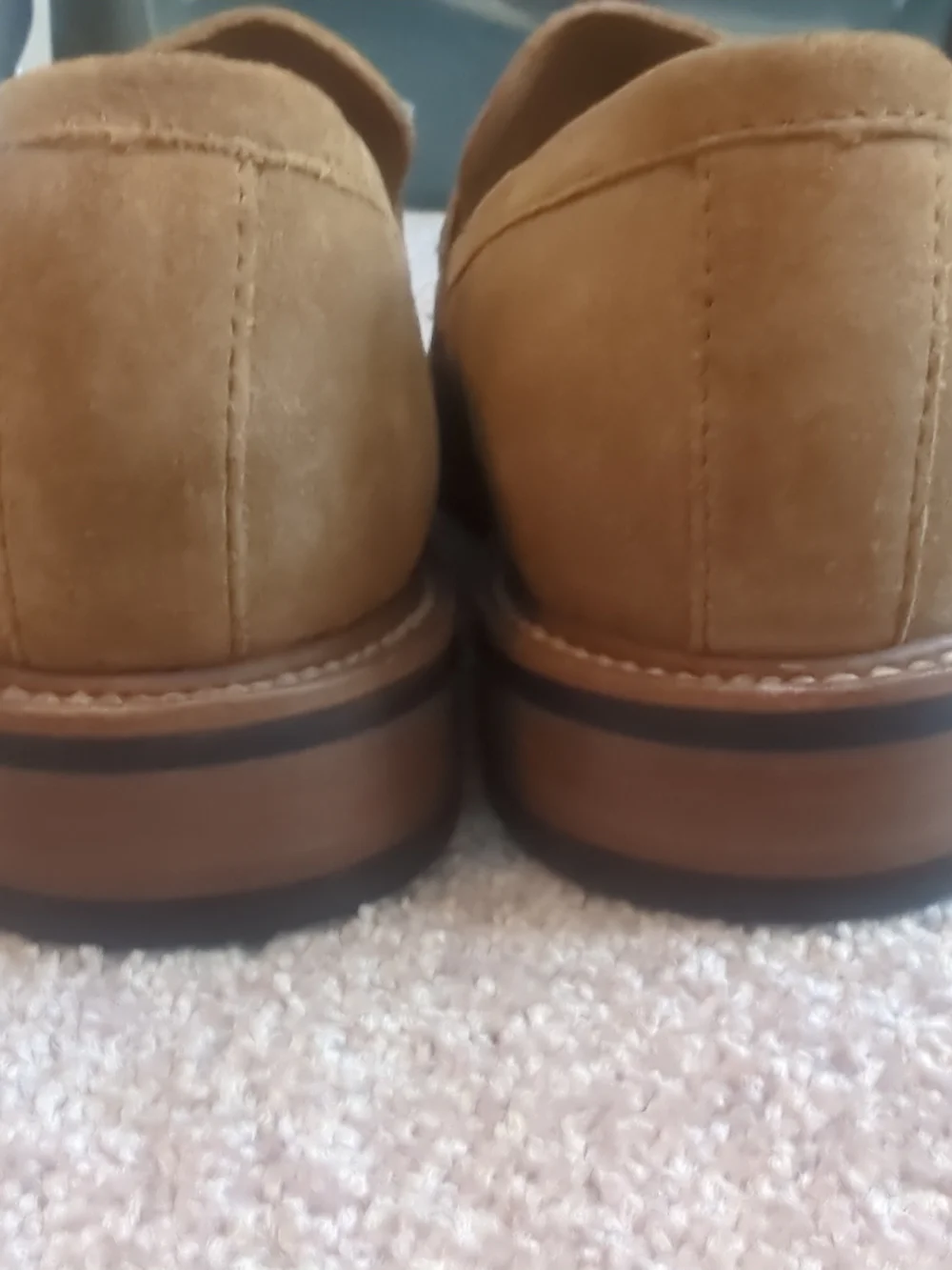 Taylor Stitch Light Tan Suede Slip-On Penny Loafers